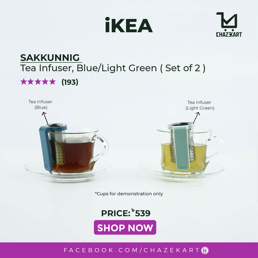 IKEA SAKKUNNIG Tea infuser, light green/blue