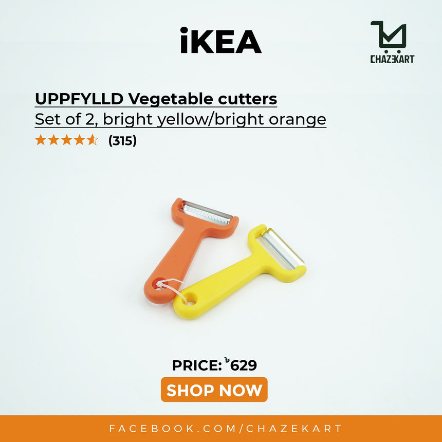 IKEA UPPFYLLD Vegetable Cutters, Set of 2, Bright Yellow/Bright Orange