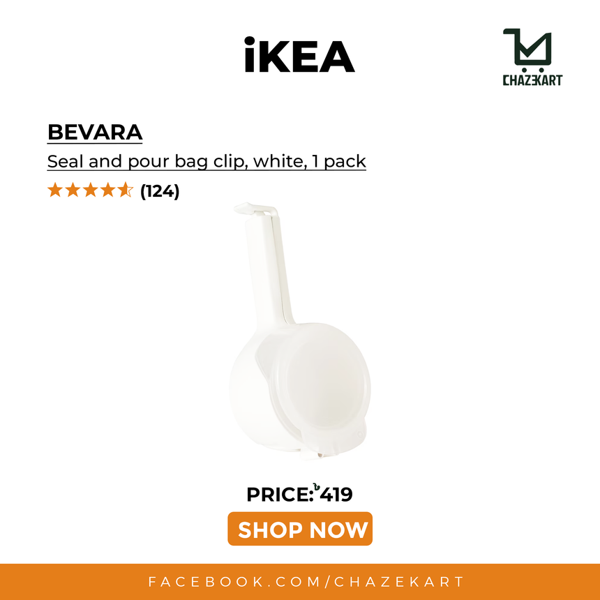 IKEA BEVARA Seal and pour bag clip, white, 1 pack