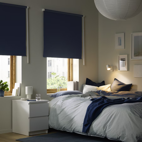 IKEA FRIDANS Block-out roller blind, blue, 60x195 cm