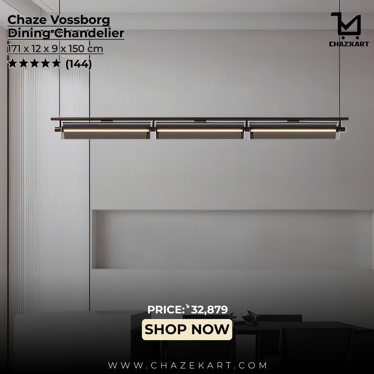 Chaze Vossborg, Dining Chandelier 171x12x9x150 cm