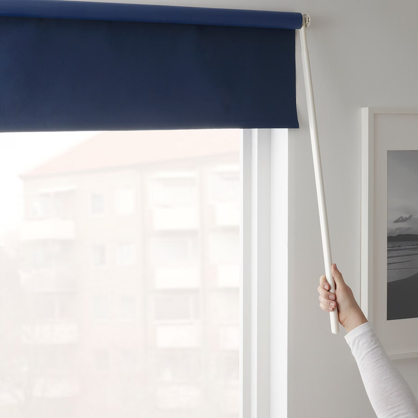 IKEA FRIDANS Block-out roller blind, blue, 60x195 cm