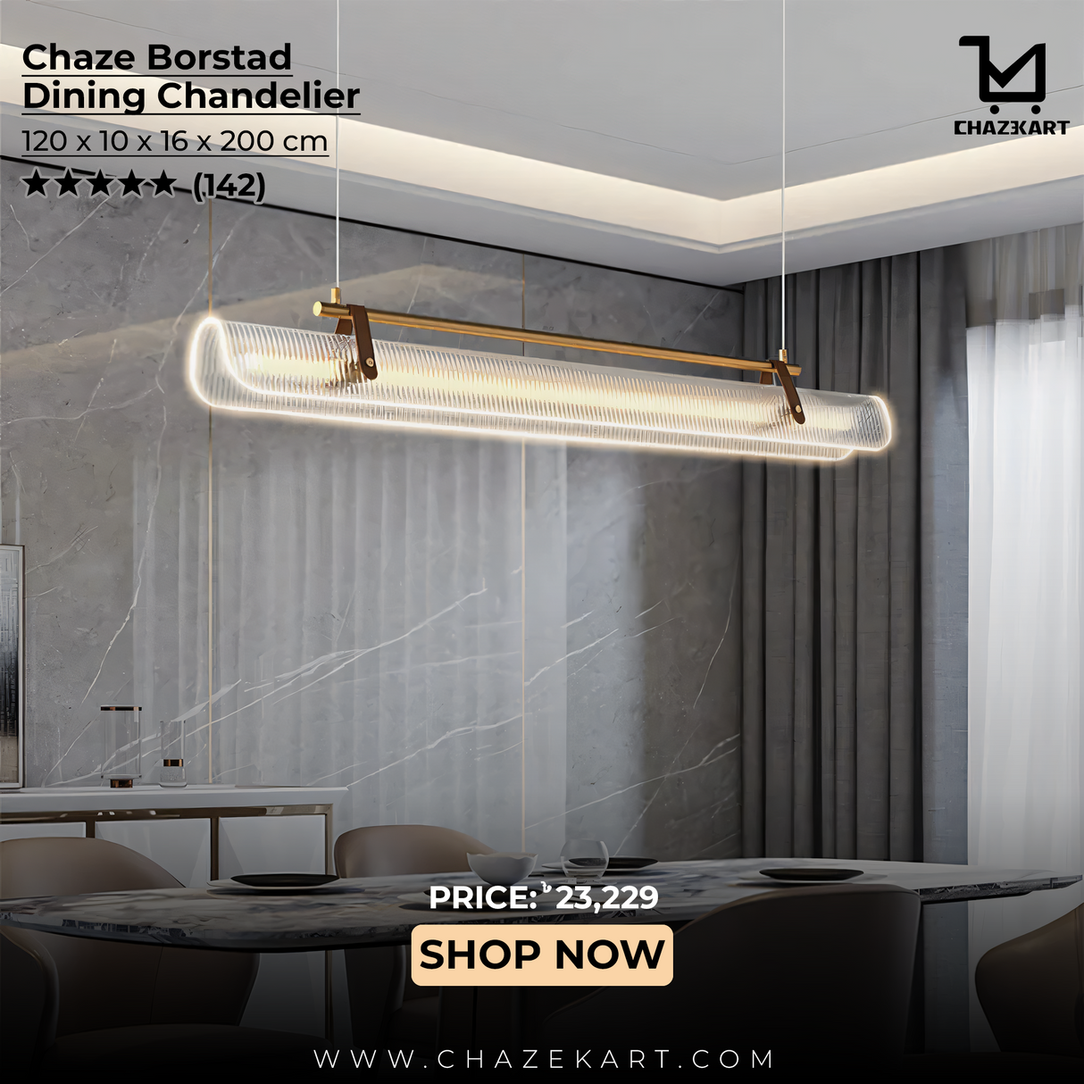 Chaze Borstad, Dining Chandelier 120x10x16x200 cm