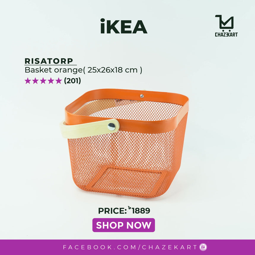 IKEA RISATORP Basket, Orange, 25x26x18 cm