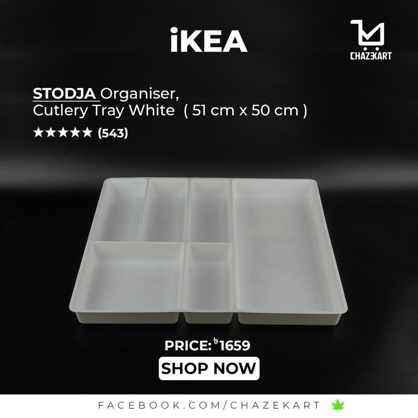 IKEA STODJA Cutlery tray, white, 51x50 cm