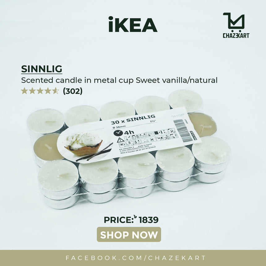 IKEA SINNLIG scented tealight Sweet vanilla/natural