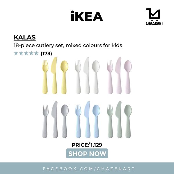 IKEA KALAS 18-piece cutlery set, mixed colours