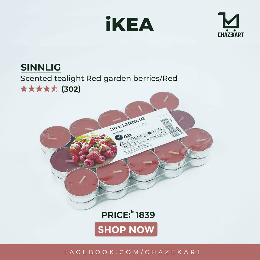 IKEA SINNLIG scented tealight Red garden berries/red