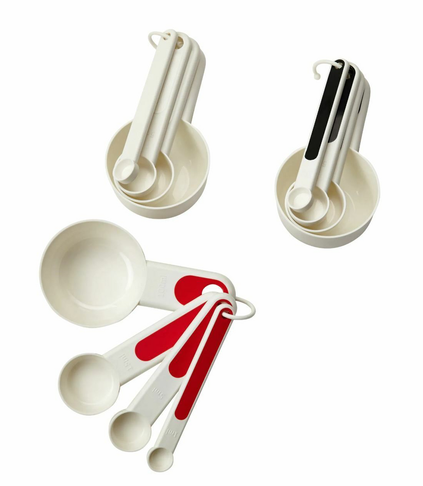 IKEA STAM Set of 4 Measuring Cups, Red/White/Black