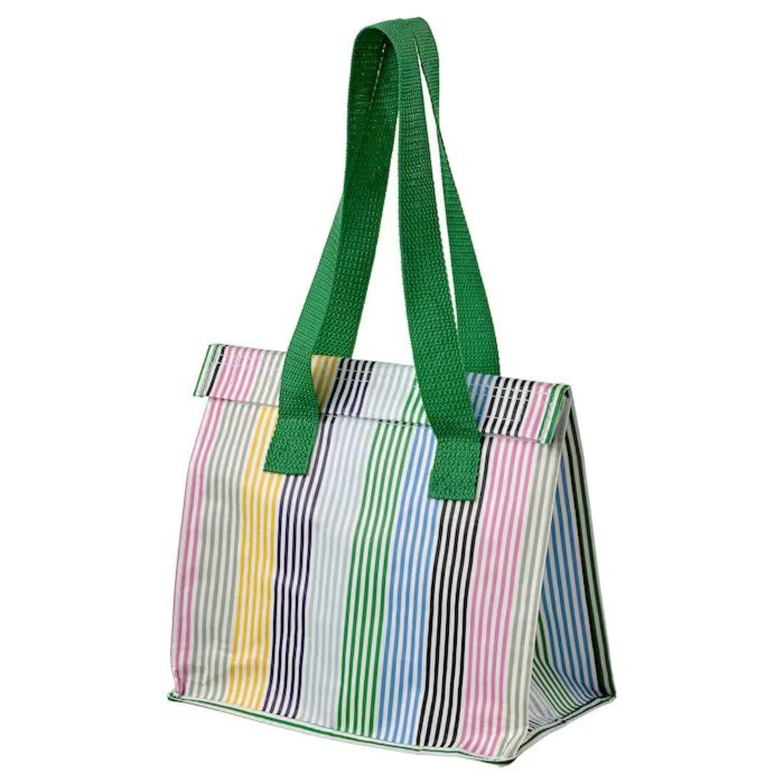 IKEA FLADDRIG Lunch bag, striped/multicolour, 25x16x27 cm