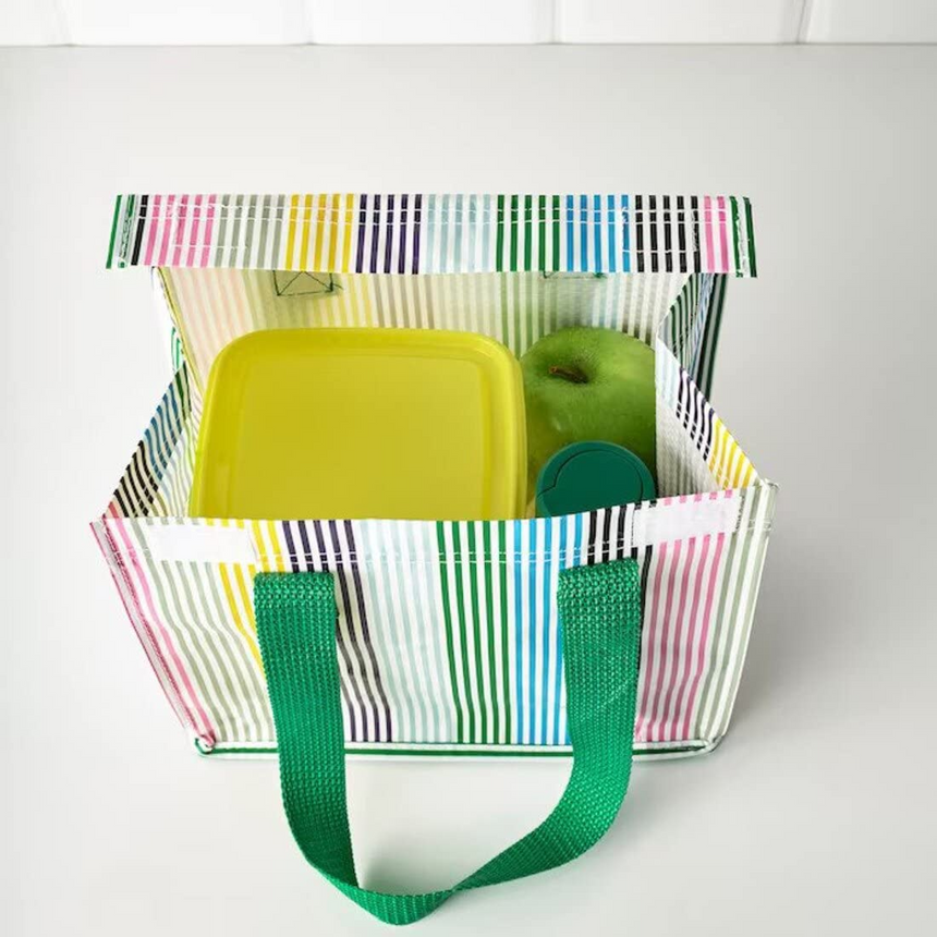 IKEA FLADDRIG Lunch bag, striped/multicolour, 25x16x27 cm