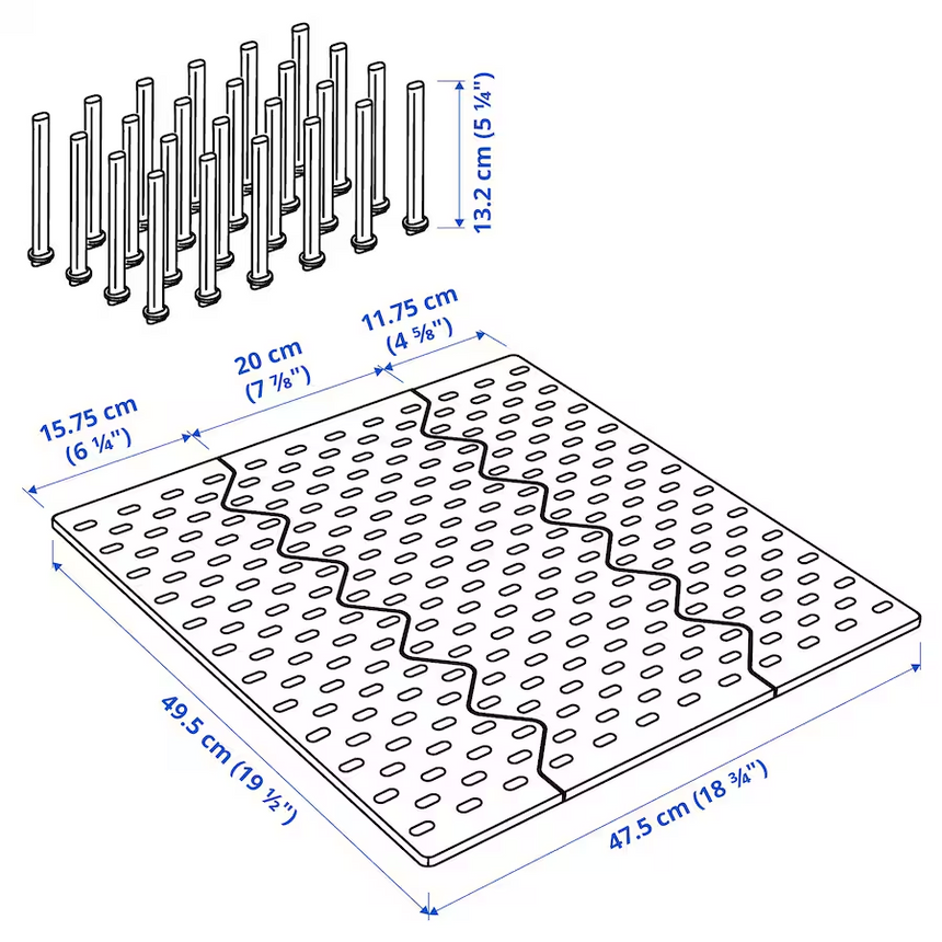 IKEA UPPDATERA pegboard drawer organiser, Anthracite, 60 cm