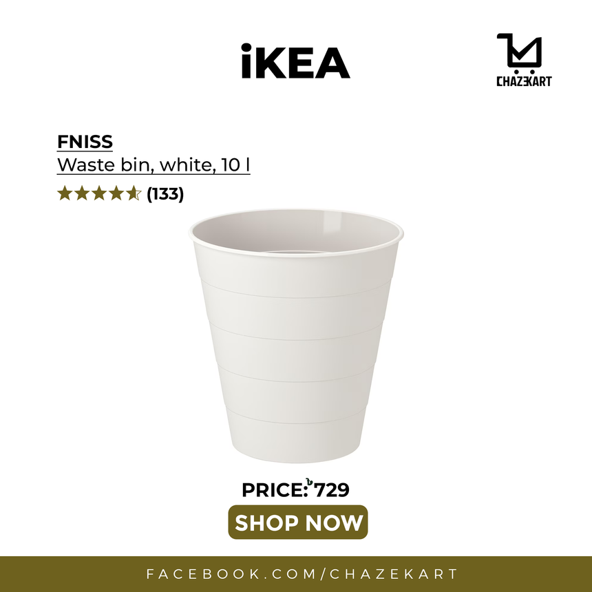 IKEA FNISS waste bin white 10 L