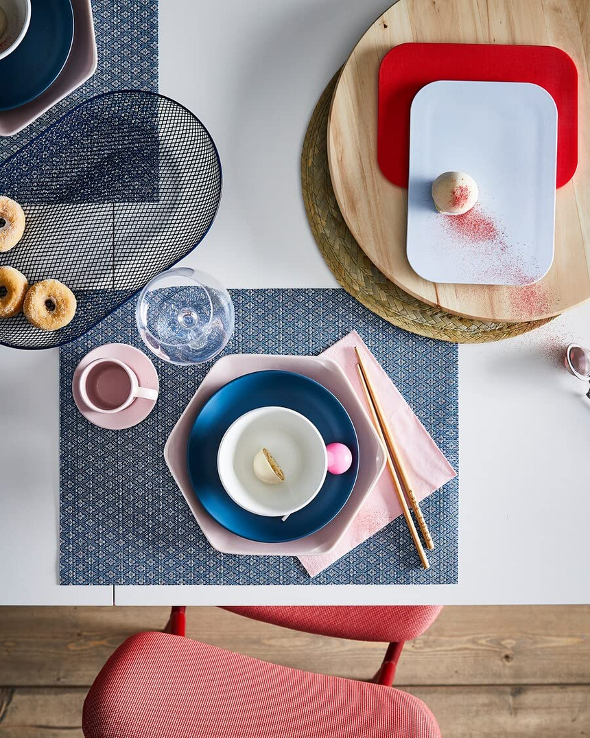 IKEA GALLRA place mat blue/patterned 45x33 cm