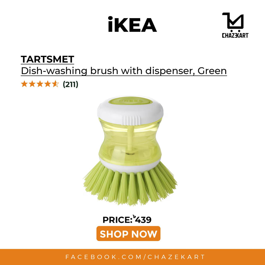 IKEA TARTSMET Dish-Washing Brush with Dispenser Green