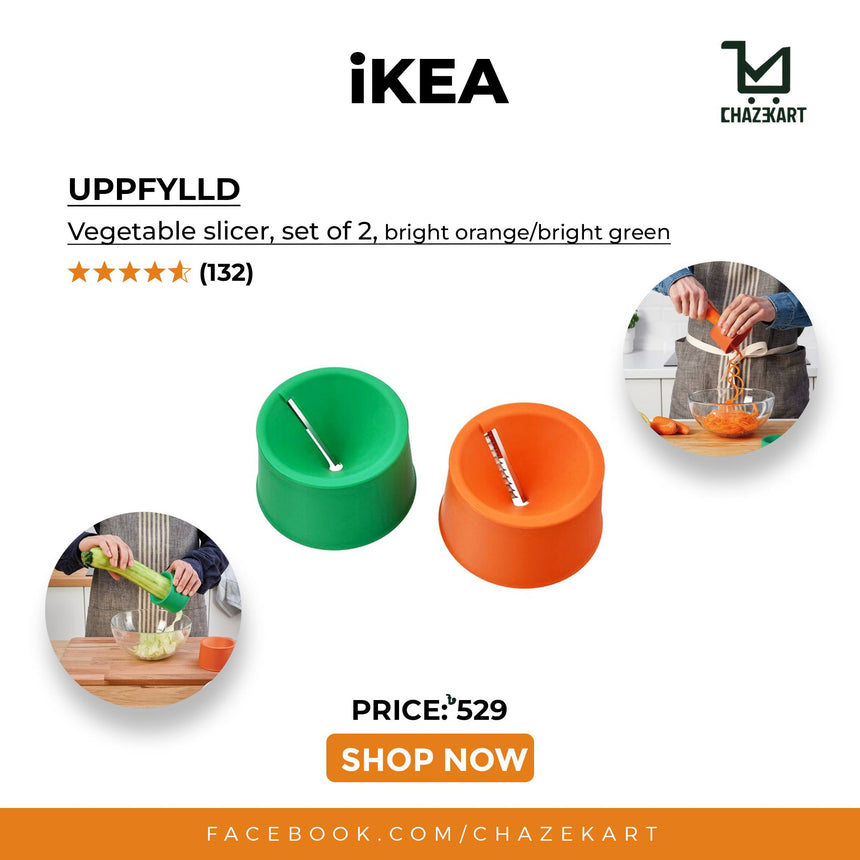 IKEA UPPFYLLD Vegetable Slicer, Set of 2 Bright Orange/Bright Green