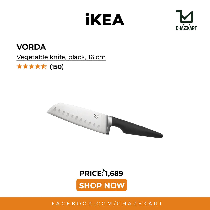 IKEA VORDA Vegetable Knife Black 16 cm