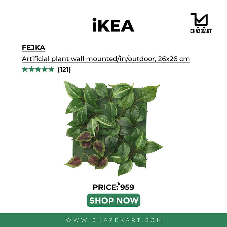 IKEA FEJKA Artificial plant, wall mounted/in/outdoor green/lilac, 26x26 cm