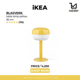 IKEA BLASVERK table lamp yellow 36 cm