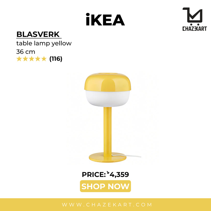 IKEA BLASVERK table lamp yellow 36 cm