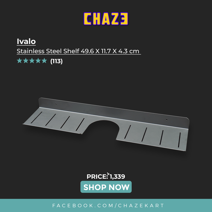 CHAZE Ivalo Stainless Steel Shelf (49.6x11.7x4.3 cm)