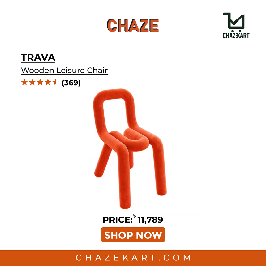 CHAZE TRAVA Wooden Leisure Chair ( Velvet )