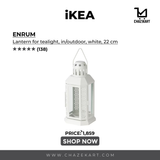 IKEA ENRUM Lantern for tealight, in/outdoor, white, 22 cm