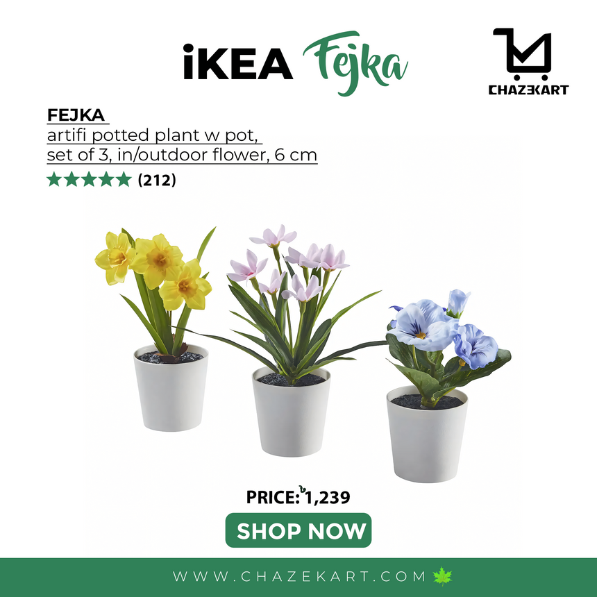 IKEA FEJKA artifi potted plant w pot set of 3 inoutdoor flower 6 cm