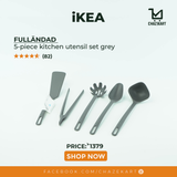 IKEA, FULLANDAD 5-Piece Kitchen Utensil set Grey