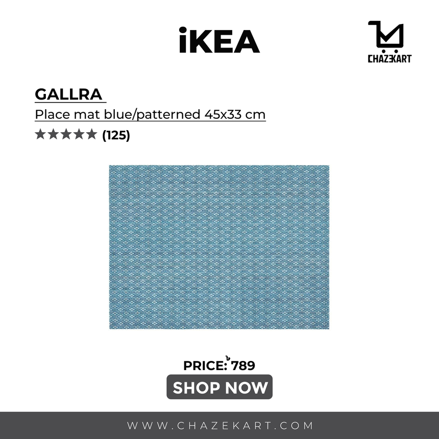 IKEA GALLRA place mat blue/patterned 45x33 cm