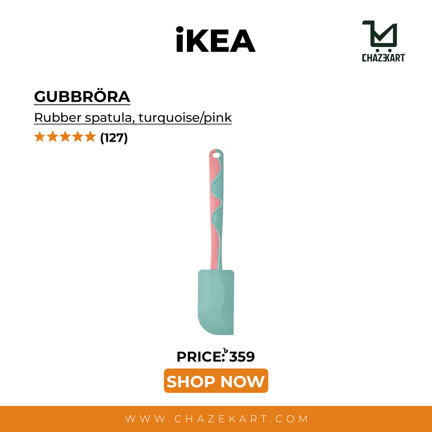 IKEA GUBBRORA Rubber Spatula, Turquoise/Pink