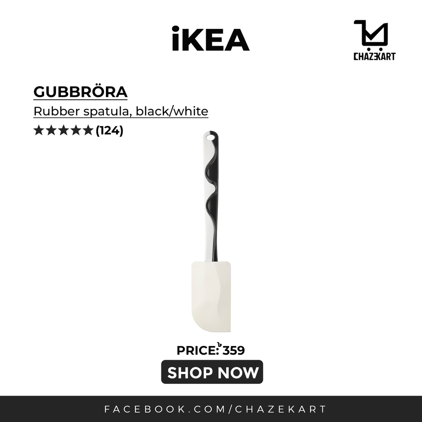 IKEA GUBBRORA Rubber spatula, black/white