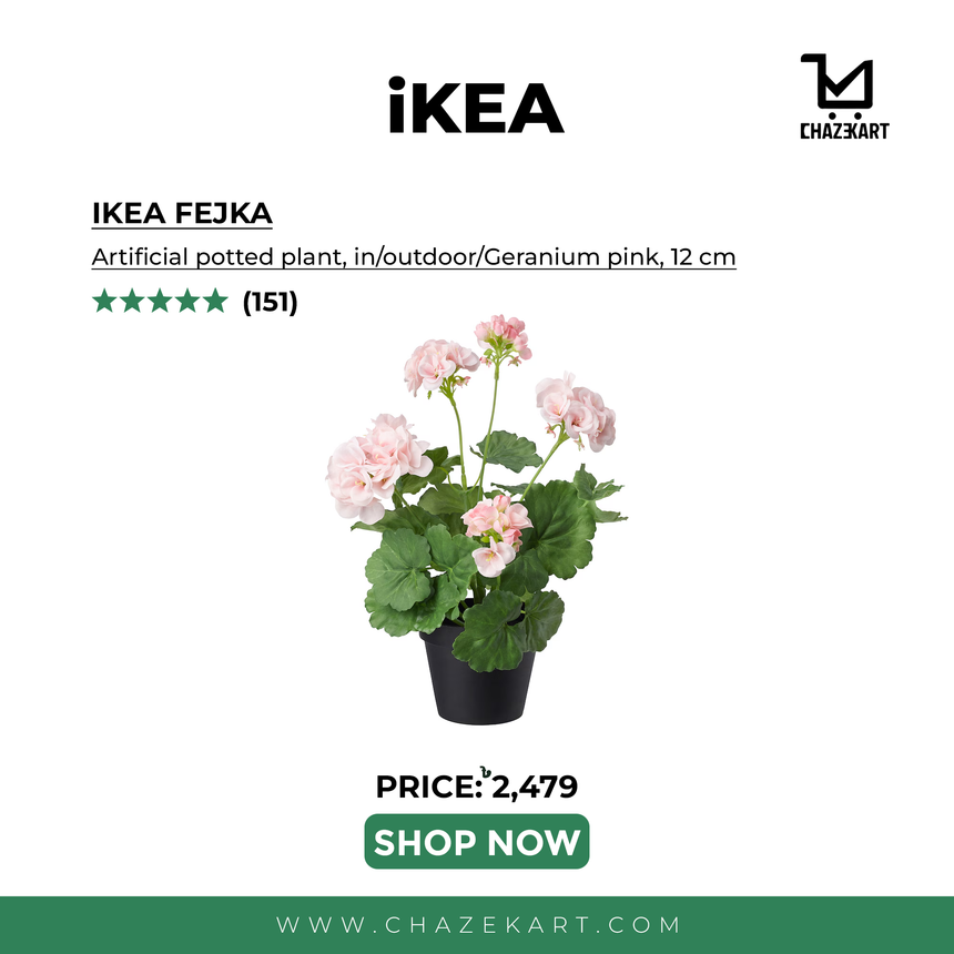 IKEA FEJKA Artificial potted plant, in/outdoor/Geranium pink, 12 cm