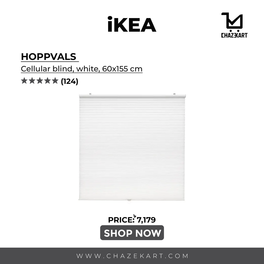 IKEA HOPPVALS Cellular blind, white, 60x155 cm