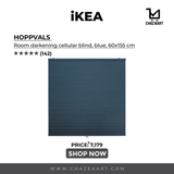 IKEA HOPPVALS Room darkening cellular blind, blue, 60x155 cm
