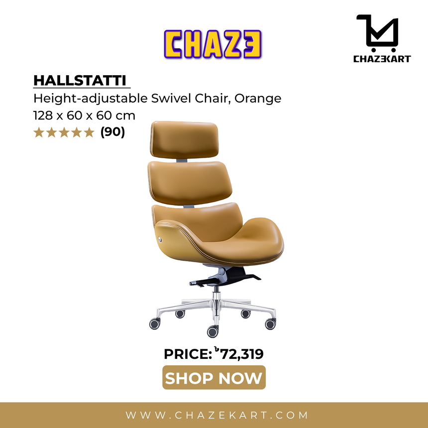 Chaze Hallstatti Height-adjustable Swivel Chair, Orange