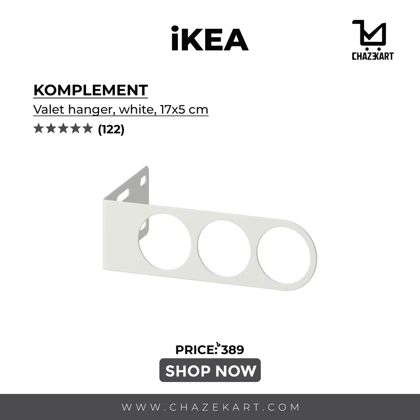 IKEA KOMPLEMENT Valet hanger, white, 17x5 cm