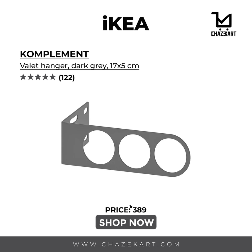 IKEA KOMPLEMENT Valet hanger, dark grey, 17x5 cm