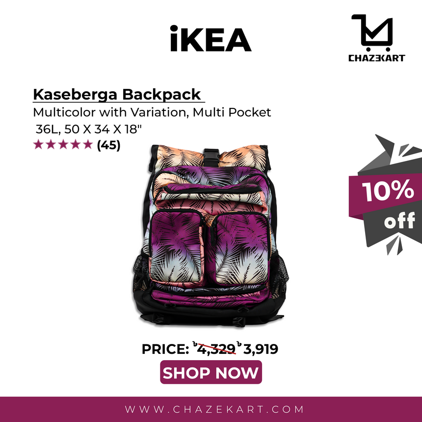 IKEA KASEBERGA, Backpack, multi-colored, 34x18x50 cm/36 l