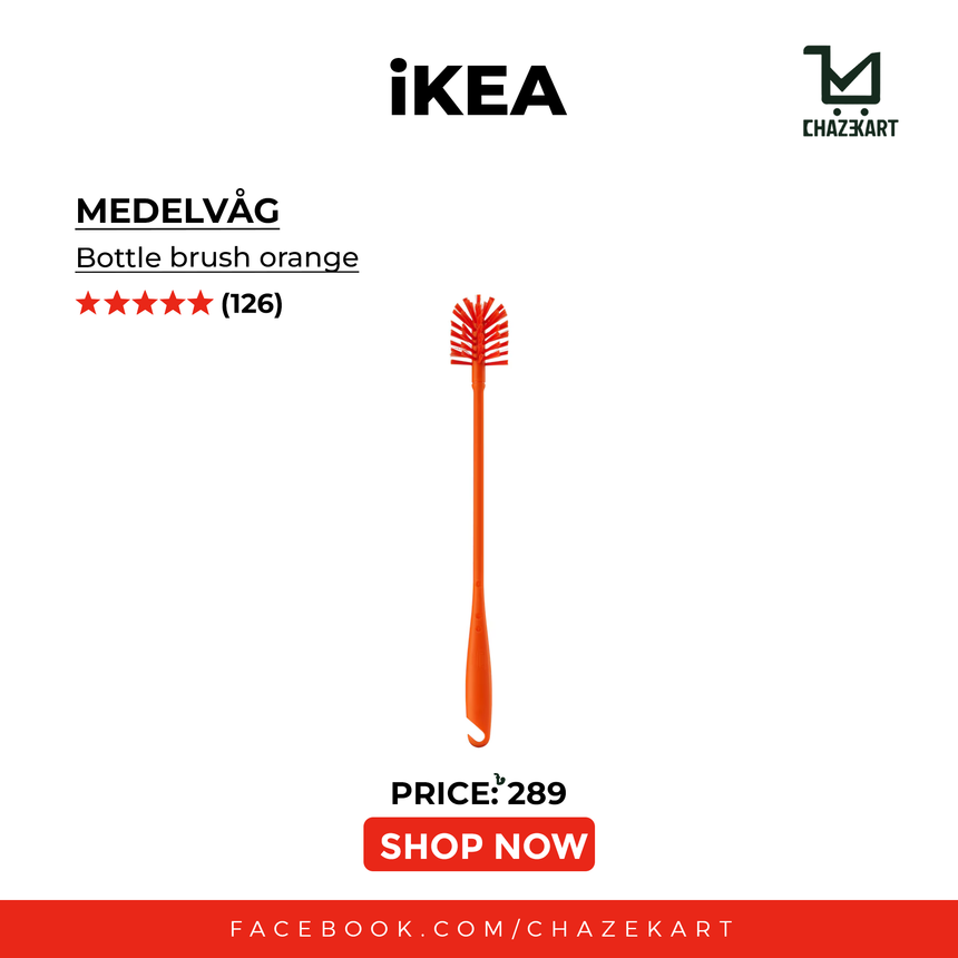 IKEA MEDELVAG bottle brush orange