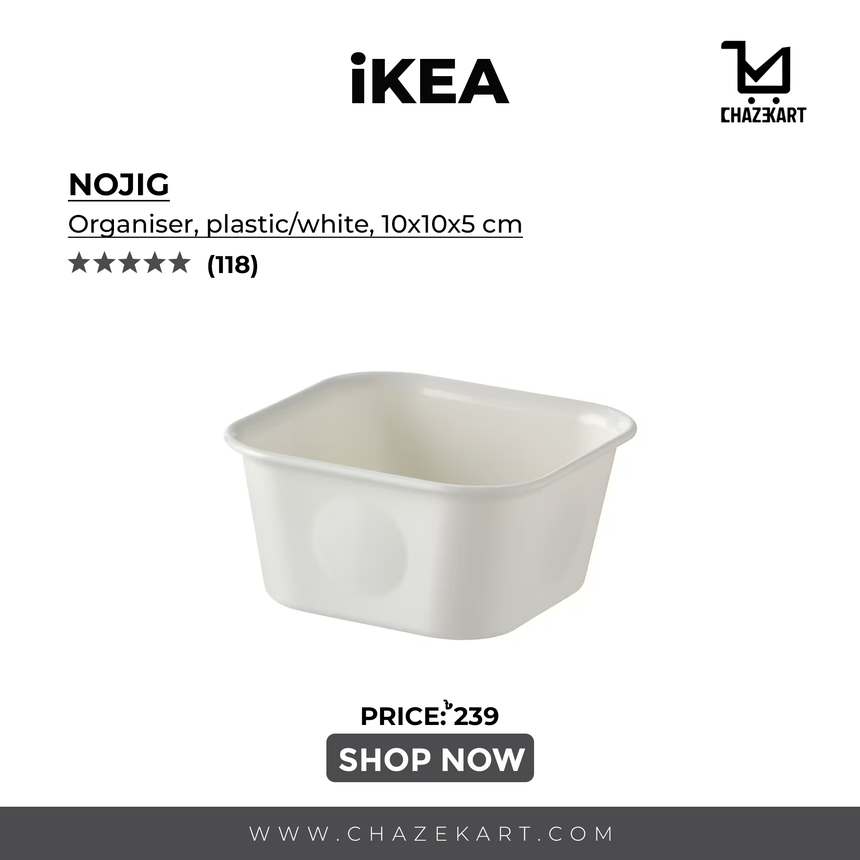 IKEA NOJIG Organiser, plastic/white, 10x10x5 cm (4x4x2 ")