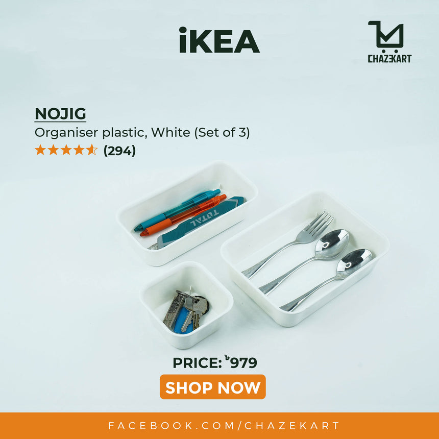 IKEA NOJIG Organizer Set of 3 ( White )