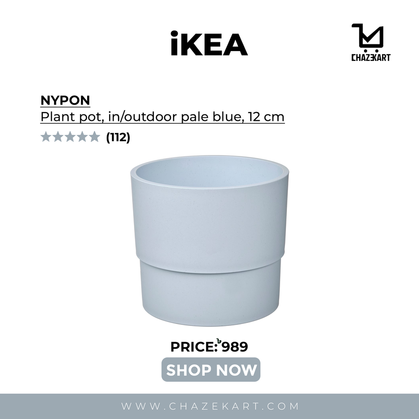 IKEA NYPON Plant pot, in/outdoor pale blue, 12 cm