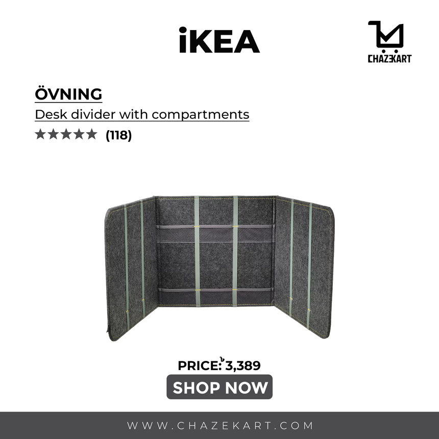 IKEA OVNING Desk divider with compartments 121x39 cm