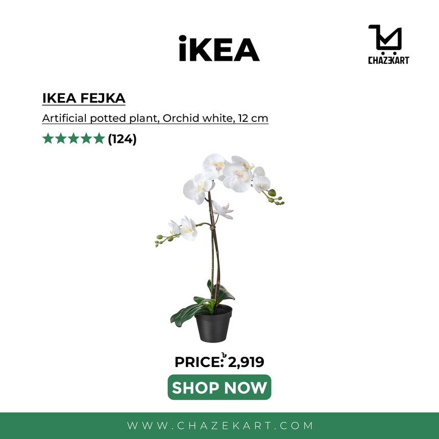 IKEA FEJKA Artificial potted plant, Orchid white, 12 cm