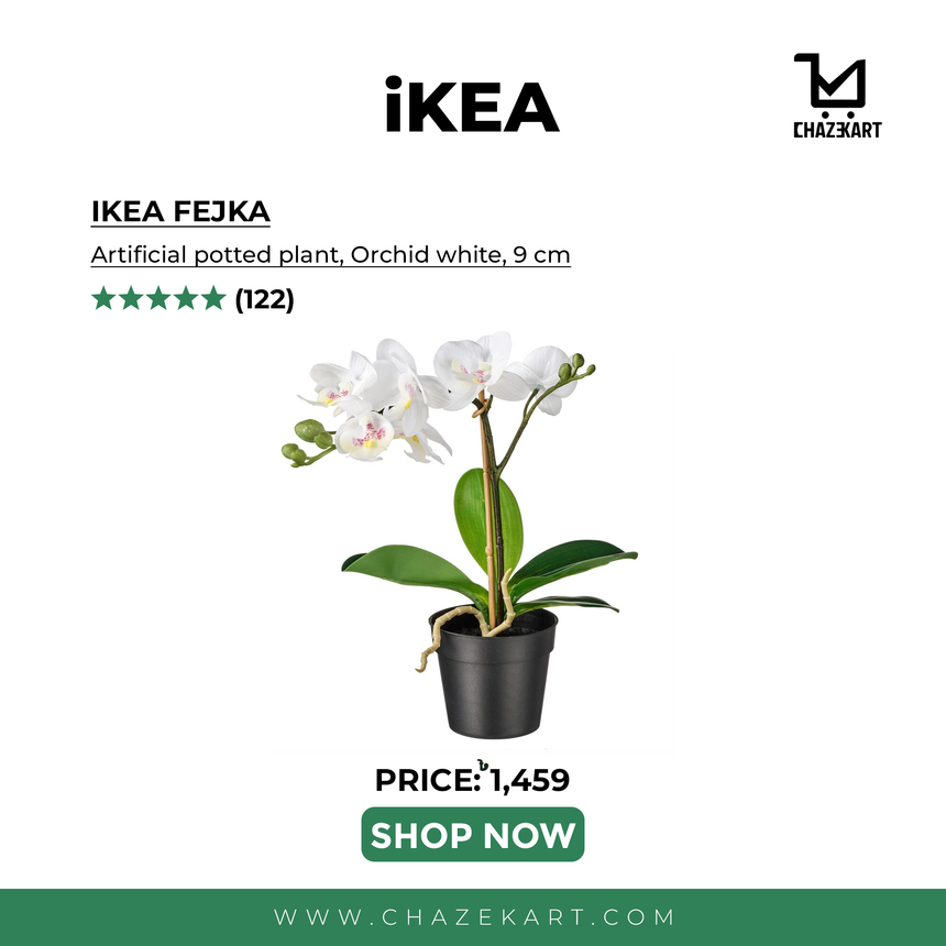 IKEA FEJKA Artificial potted plant, Orchid white, 9 cm