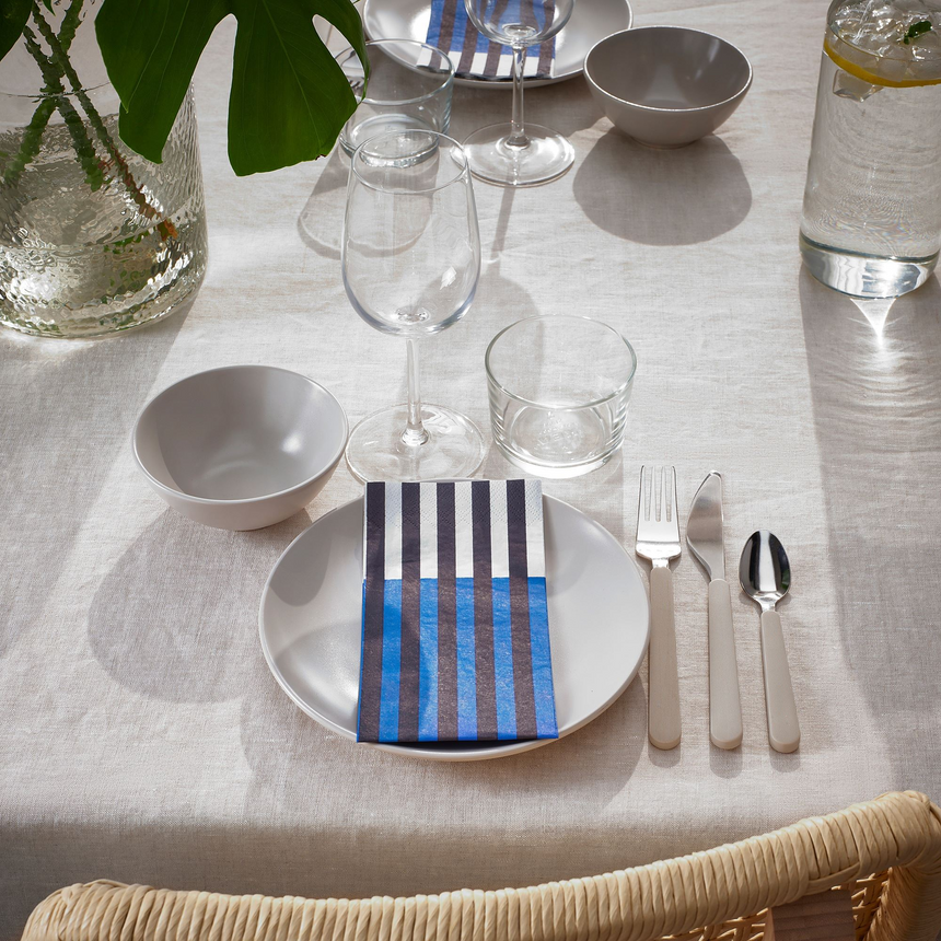 IKEA PALPFJARIL Paper napkin, striped blue/black/white, 38x38 cm