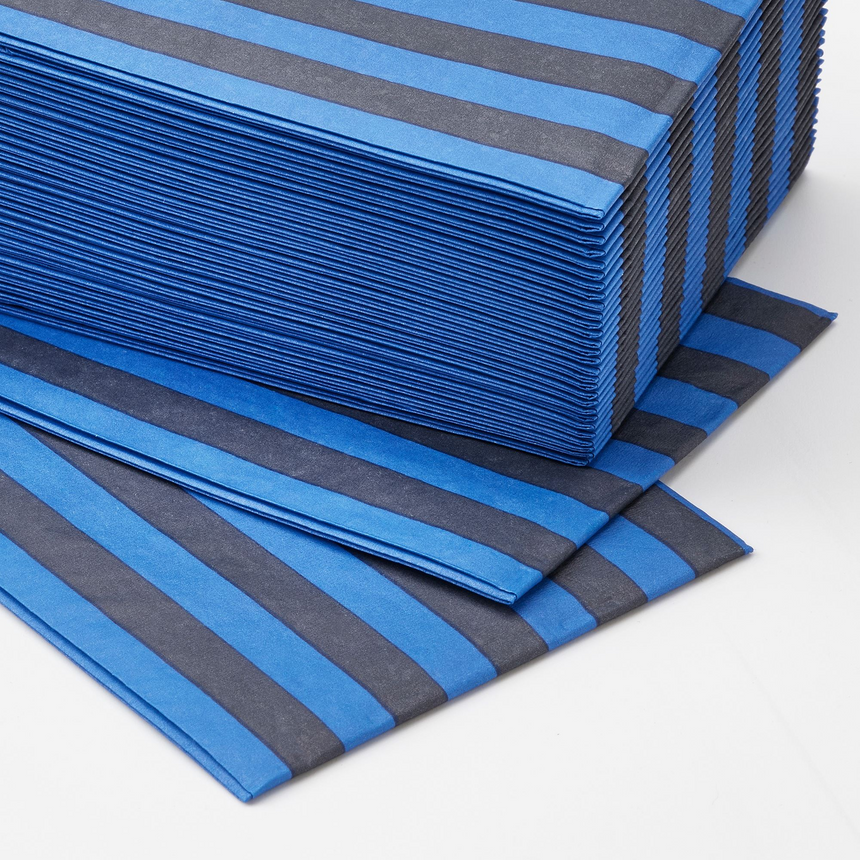 IKEA PALPFJARIL Paper napkin, striped blue/black/white, 38x38 cm