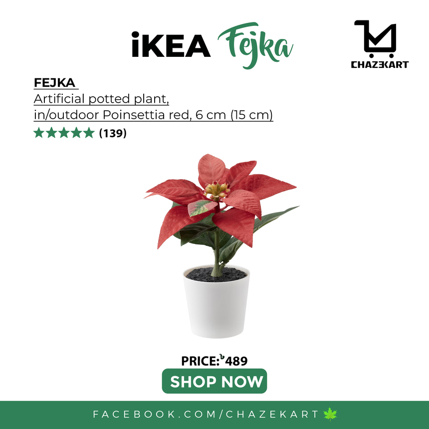 IKEA FEJKA artificial potted plant/in/outdoor/Poinsettia, 6 cm