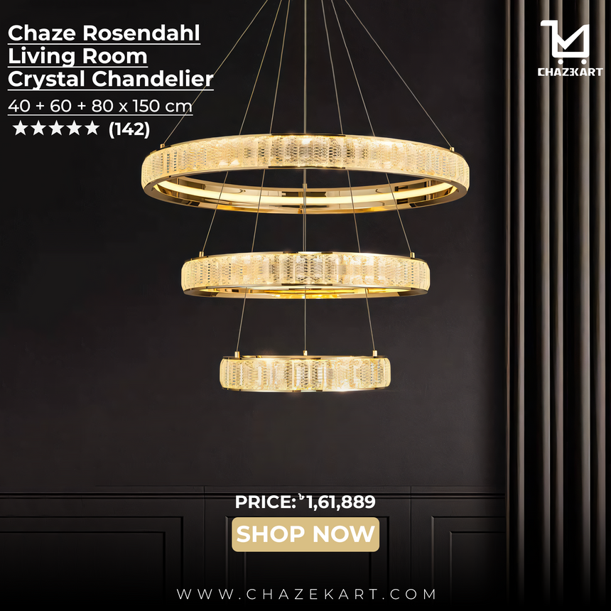 Chaze Rosendahl, Living Room Chandelier 40+60+80x150 cm